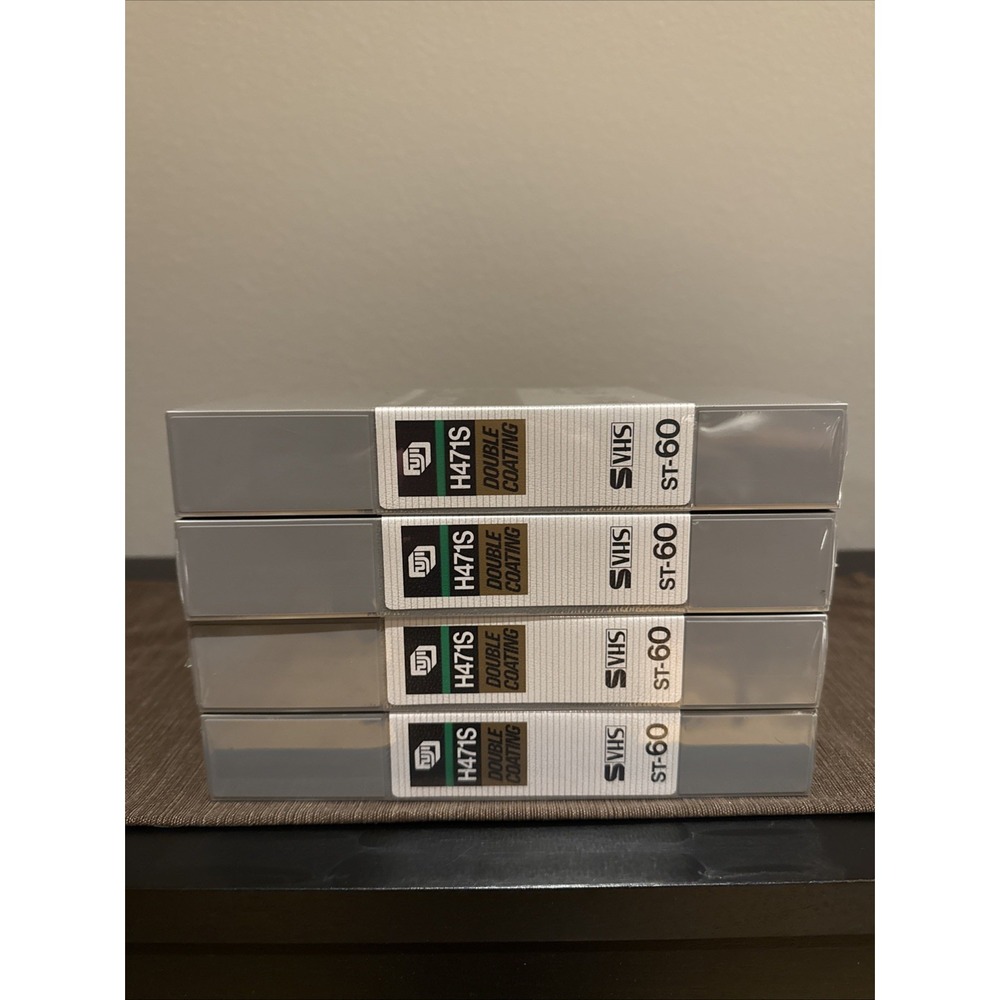 (4) FUJI H471S Tape S-VHS ST-60 Sealed Master Quality Double Coating Tape